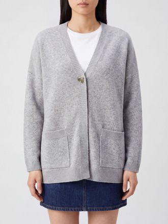 Fabiana Filippi Pure Cashmere Cardigan with Knot Charm and Patch Pockets