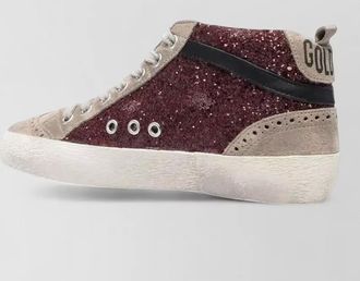 Golden Goose leather glitter mid-top sneakers
