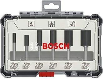 Bosch Professional Set De Brocas Fresadoras Rectas De 6 Piezas (para Madera, V&aacute;stago De &Oslash; 6 Mm, Accesorios Fresadoras) - Bosch