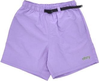 Obey Paarse Bloem Web Shorts - Heren - Korte Broeken - Paars - S - Nylon - Korte Broeken