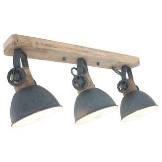 Steinhauer Mexlite - Foco - Gearwood - Gris - Metal Madera De Caucho - Foco