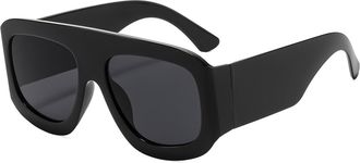 Generic Large Frame Men Outdoor Sunglasses Commuter Vacation Women Driving Sun Glasses(Black)