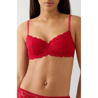 b.tempt'd by Wacoal Feeling Famous Underwire Balconette Bra in Chili Pepper/Biking Red at Nordstrom Rack, Size 38C