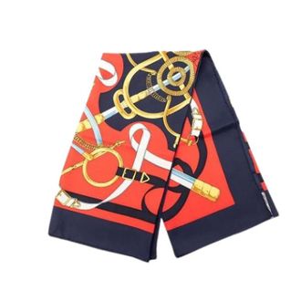 Herm&egrave;s Pre-owned Scarves, female, Red, Size: ONE SIZE Pre-owned Eperon DOr Scarf