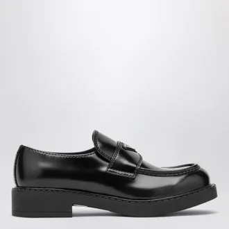 Prada Chocolate moccasin in black patent leather