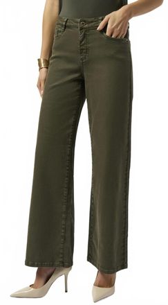 Joseph Ribkoff Goldie Classic Wide-Leg Stretch Jeans In Avocado