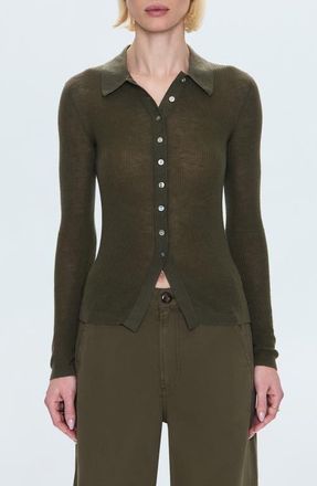Pistola Denim Korey Merino Wool Cardigan in Olivewood at Nordstrom, Size X-Small