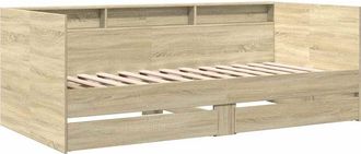 vidaXL Sof&aacute; Cama Con Cajones Sin Colch&oacute;n Roble Sonoma 100x200 Cm Vidaxl