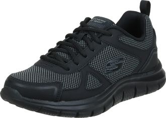 Skechers Mens Track Bucolo Sneaker, Black Leather/Mesh/Trim, 10.5 UK
