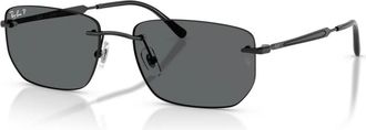 Ray-Ban Geometric Metal Zonnebrillen - unisex - Zonnebrillen - Zwart - 56 MM - Accessoires