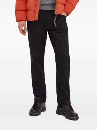 G-Star leather-patch jeans - Black