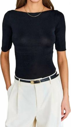 SER.O.YA Panna Short Sleeve Bodysuit In Black