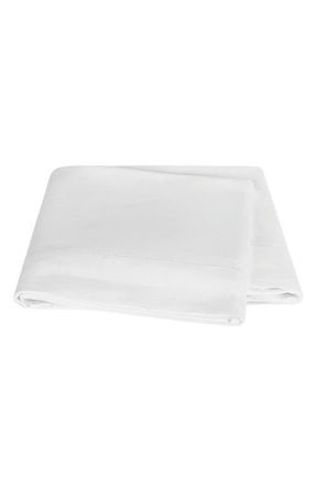 Matouk Roman Hemstitch Linen Flat Sheet in White at Nordstrom, Size Full