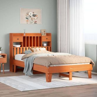 vidaXL Vidaxl - Estructura De Cama Sin Colch&oacute;n Madera Maciza Marr&oacute;n 135x190 Cm