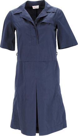 Prada Prada midi-jurk met riem in marineblauw katoen