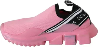 Dolce & Gabbana Pink Low Top Sorrento Sneakers Slip On Casual Womens Shoes