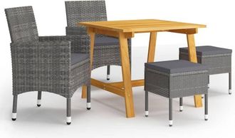 vidaXL Juego De Comedor De Jard&iacute;n De 5 Piezas Gris Vidaxl