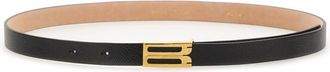 Victoria Beckham Black Textured Buckle Belt