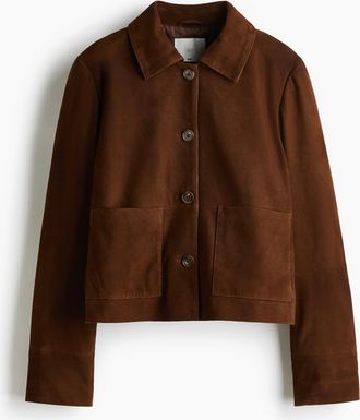 H&M Jacke aus Veloursleder - Beige