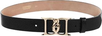 Dsquared2 Black Logo Textured Belt