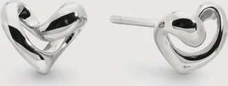 Monica Vinader Sterling Silver Infinity Heart Small Stud Earrings