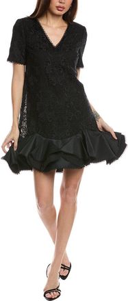 Badgley Mischka Flounce Hem Shift Dress
