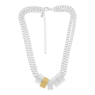 Dansk Copenhagen Anastazia Korte 2-Tone Multi Link Ketting - Dames - Accessoires - Grijs - Maat: ONE Size