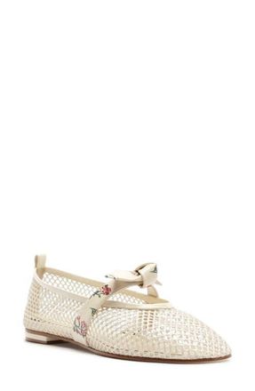 Alexandre Birman x Agua by Agua Bendita Clarita Mesh Mary Jane Ballet Flat in Off Quebrada/Print Quebrada at Nordstrom, Size 8.5