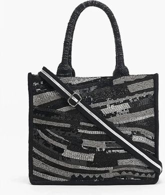 America & Beyond Womens Luxe Embellished Tote Bag In Black