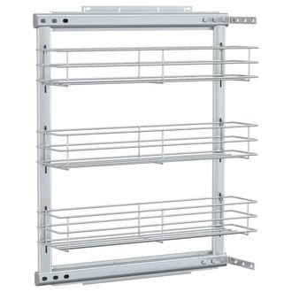 vidaXL Vidaxl - Cesta De Cocina Extra&iacute;ble 3 Niveles Plateada 47x15,5x55,5 Cm