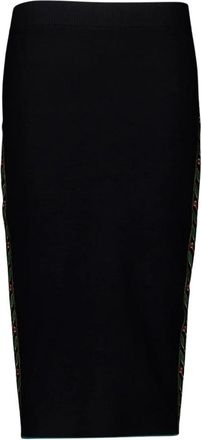 Casablanca Elegante Merino Wol Gebreide Rok - Dames - Kokerrokken - Zwart - M - Wol - Rokken
