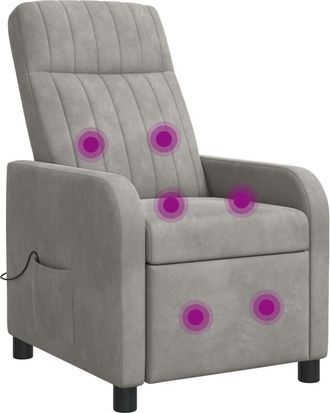 vidaXL Silla De Masajes Reclinable Gris Claro Pwnedbylord666ywh Vidaxl