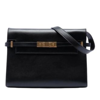 Saint Laurent Pre-owned Manhattan Schoudertas - Dames - Pre-owned - Zwart - Maat: ONE Size Leer