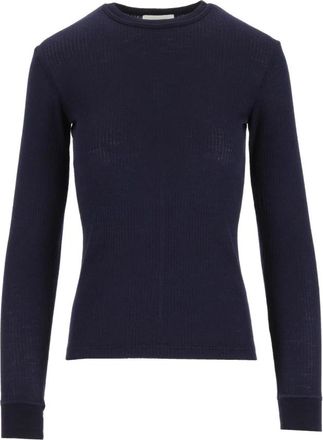Forte_Forte Lichte Trui - Dames - Ronde hals truien - Blauw - L - Wol - Truien & Vesten
