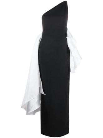 Solace London The Calla one-shoulder dress - Black