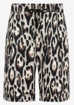 Roberto Cavalli Leopard Print Drawstring Shorts, Brand Size 48 ( Waist Size 32 )