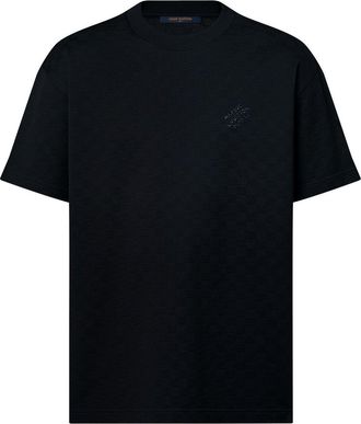 Louis Vuitton Damier Cotton Pique T-Shirt Black 1AFRAL