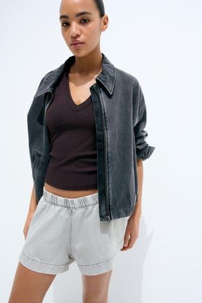 H&M Denim Pull-on Shorts in Light Denim Gray at Nordstrom, Size X-Small