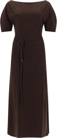 Christophe Lemaire Brown Boat Neck Midi Dress