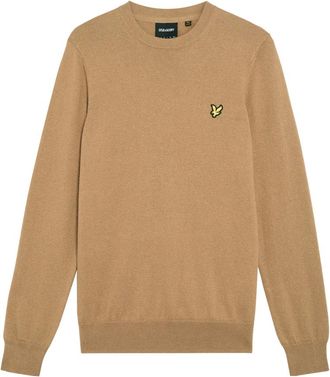 Lyle & Scott Truien & Vesten, Heren, Beige, M, Katoen, Mid Knits Cotton Merino Crew Neck Jumper