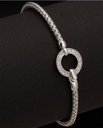 Meshmerise 18K Over Silver 0.20 Ct. Tw. Diamond Bangle Bracelet