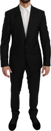 Dolce & Gabbana Zwarte Wol Slim Fit 2 Delige MARTINI Pak