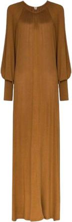 Toteme Brown Cuffed Sleeve Maxi Dress Size S