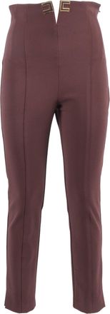 Elisabetta Franchi High Waist V Notch Straight-Leg Pants