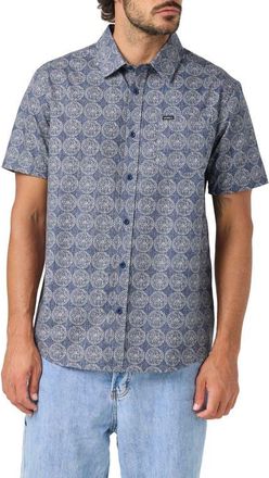 O'Neill Terrace Standard Fit Short Sleeve Button-Up Shirt in Navy at Nordstrom, Size Xx-Large
