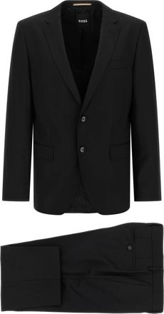 HUGO BOSS Heren, Pakken, Zwart, Maat: XL Wol