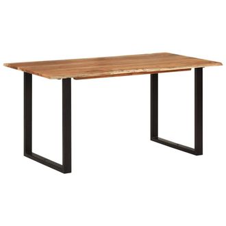 Berkfield Home Dining Table 154x80x76 cm Solid Acacia Wood in Brown | Size: 154 x 80 x 76 cm
