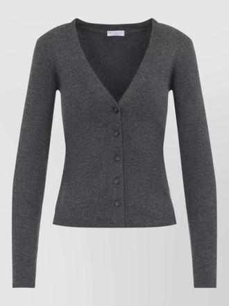 Brunello Cucinelli cashmere lurex v-neck long-sleeve cardigan
