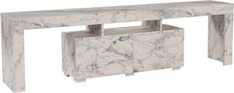 Dmora Mobile porta tv Andarna, Credenza da soggiorno, Armadio basso per tv, Base parete attrezzata, 180x31 h50 cm, Marmo - Dmora