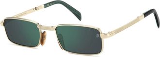 Eyewear by David Beckham Goud Groen Gespiegelde Zonnebril - Heren - Zonnebrillen - Geel - 53 MM - Accessoires